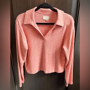 Thread & Supply Pink Ribbed Knit Top